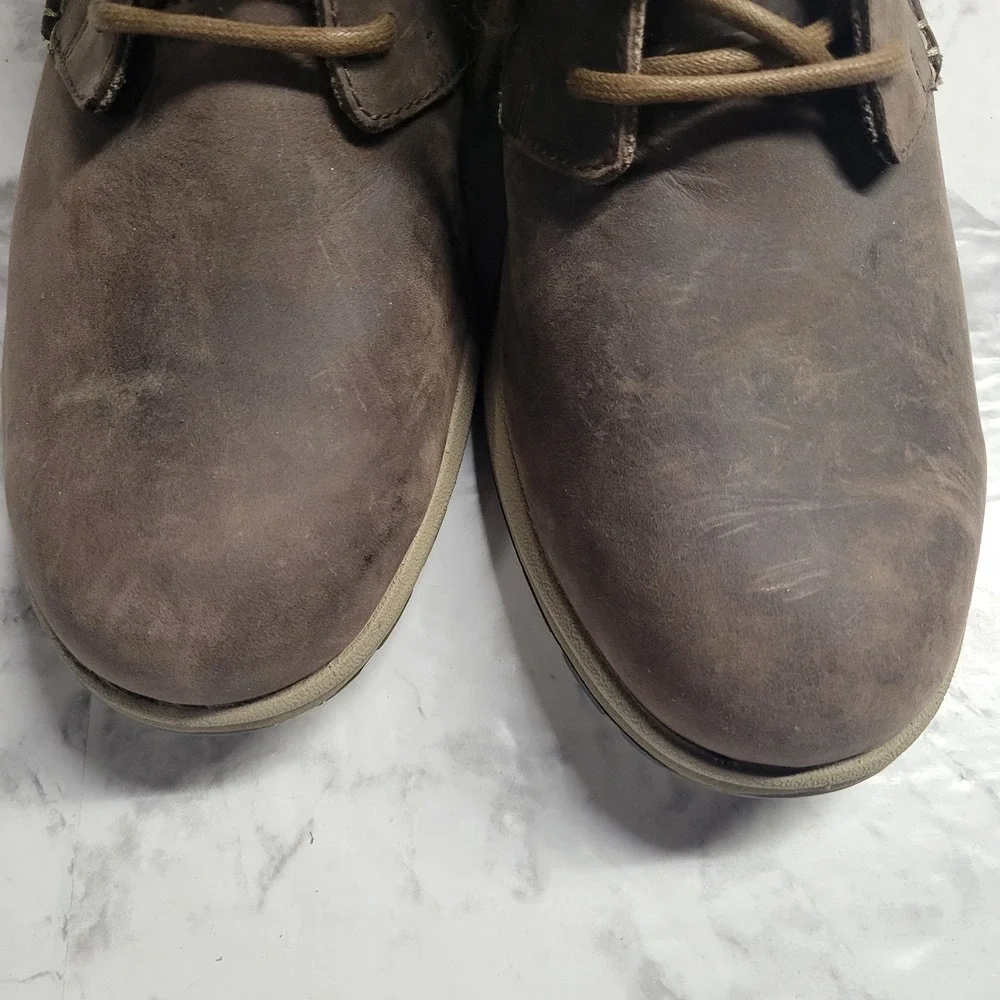 Columbia Redmond Brown Leather Chukka‎ Boots Mens Lace Up Mid Top Hiking Shoes 9